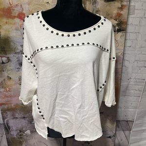 Free people oversized tunic w/grommet detail large
